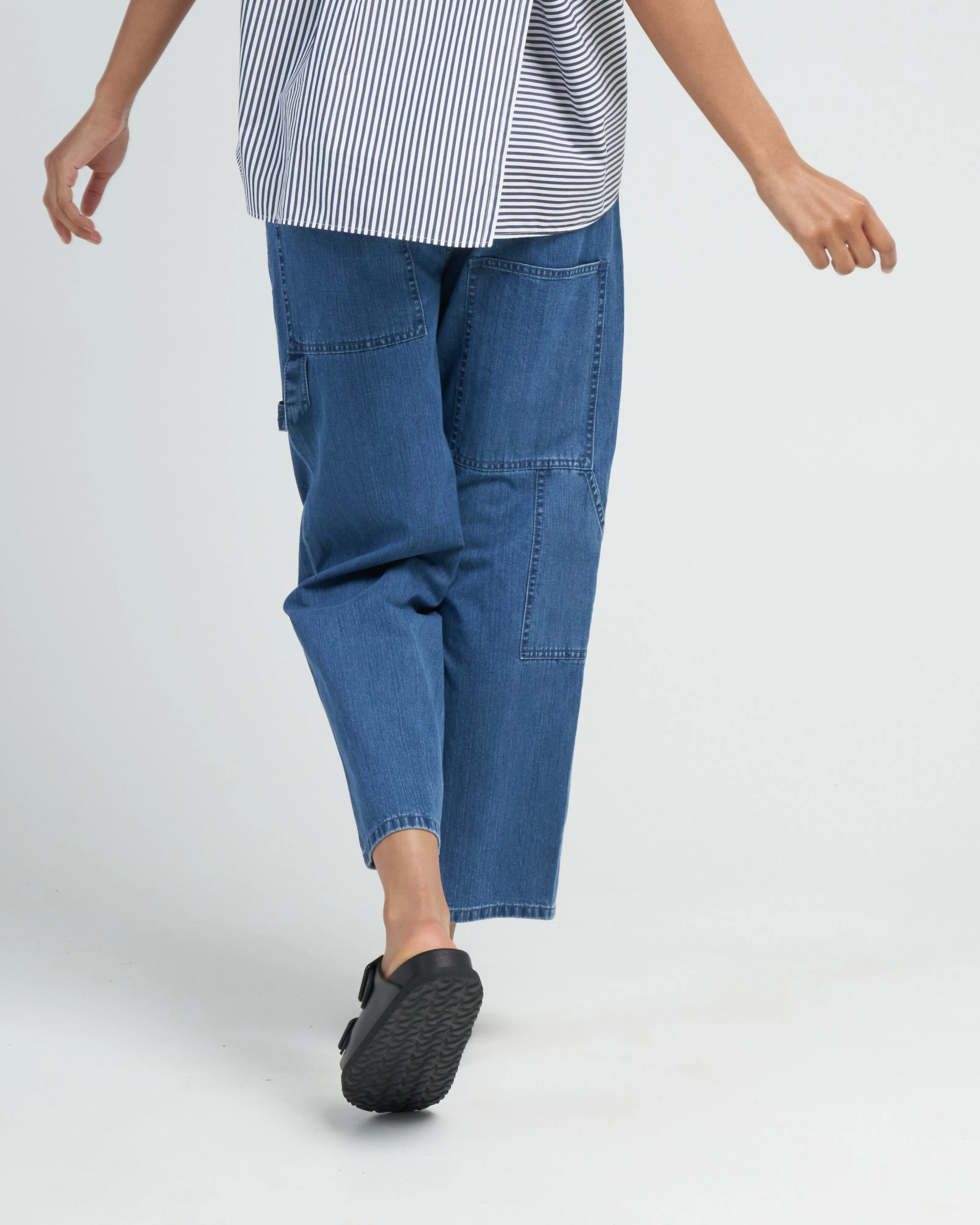 stone wash denim cropped sam jean - medium stone wash