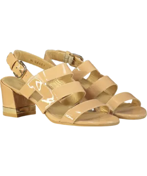Stuart Weitzman x Russell & Bromley Milanese Nude Patent Leather Sandals UK 5.5 EU 38.5 👠