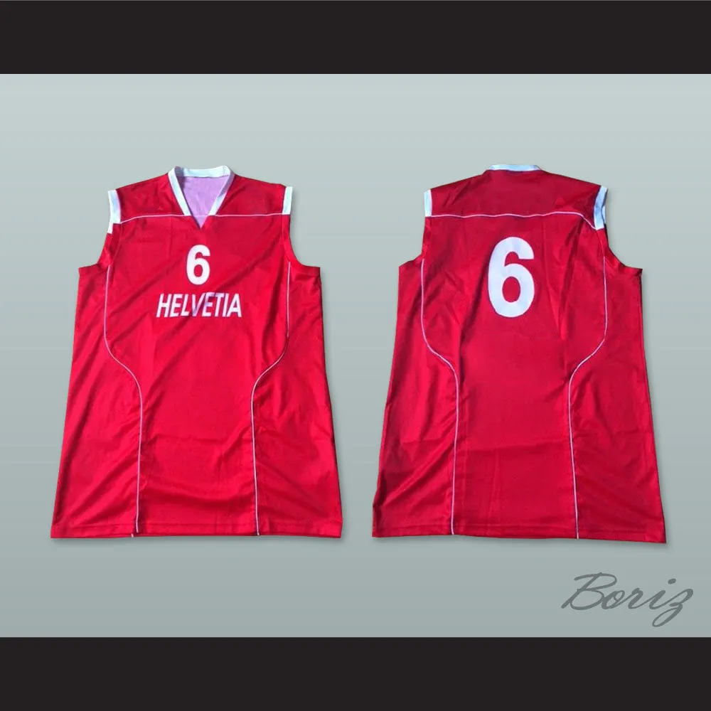 Switzerland Helvetia 6 National Team Red Basketball Jersey