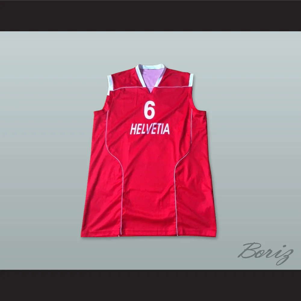 Switzerland Helvetia 6 National Team Red Basketball Jersey