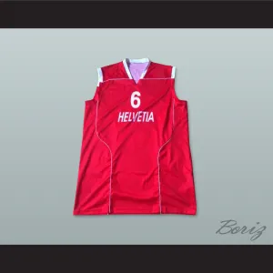 Switzerland Helvetia 6 National Team Red Basketball Jersey