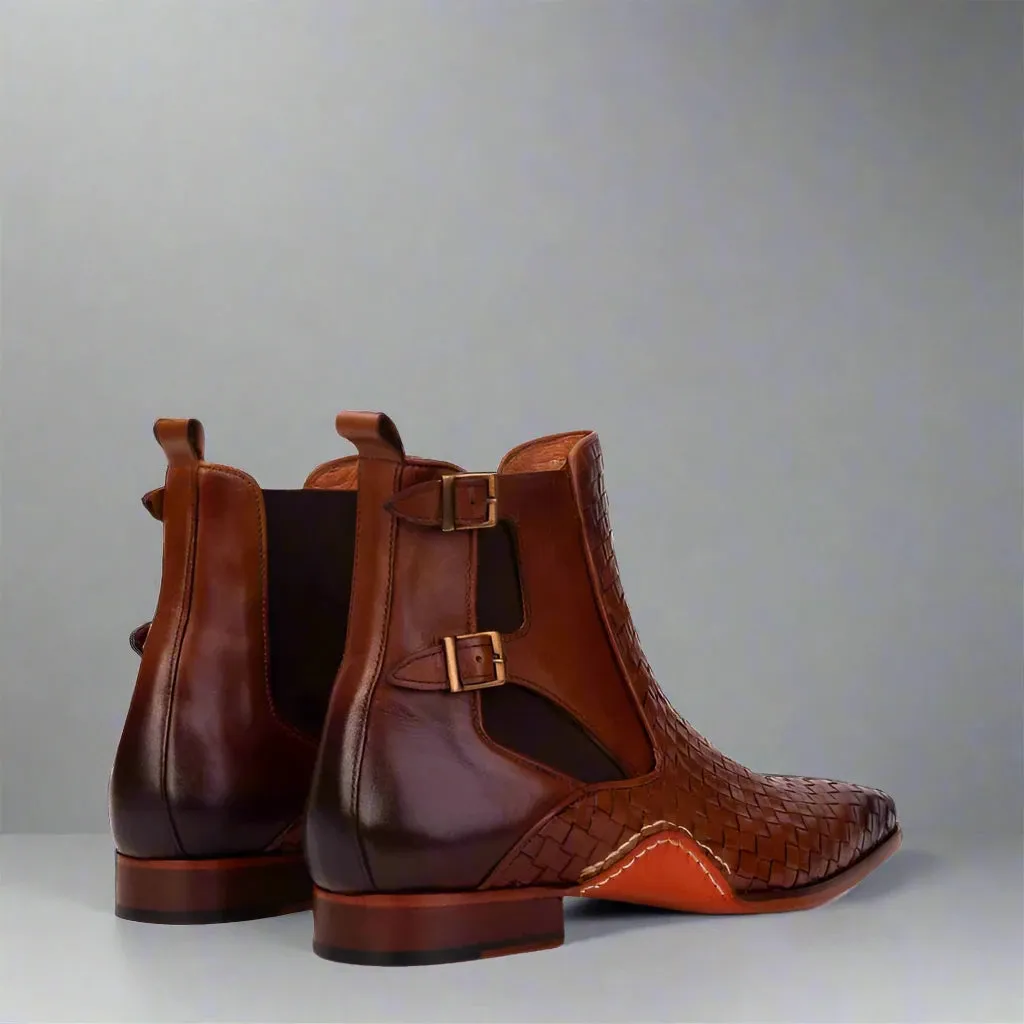 Tan Braided Leather Dubbow Chelsea Boots - Chelsea Boots