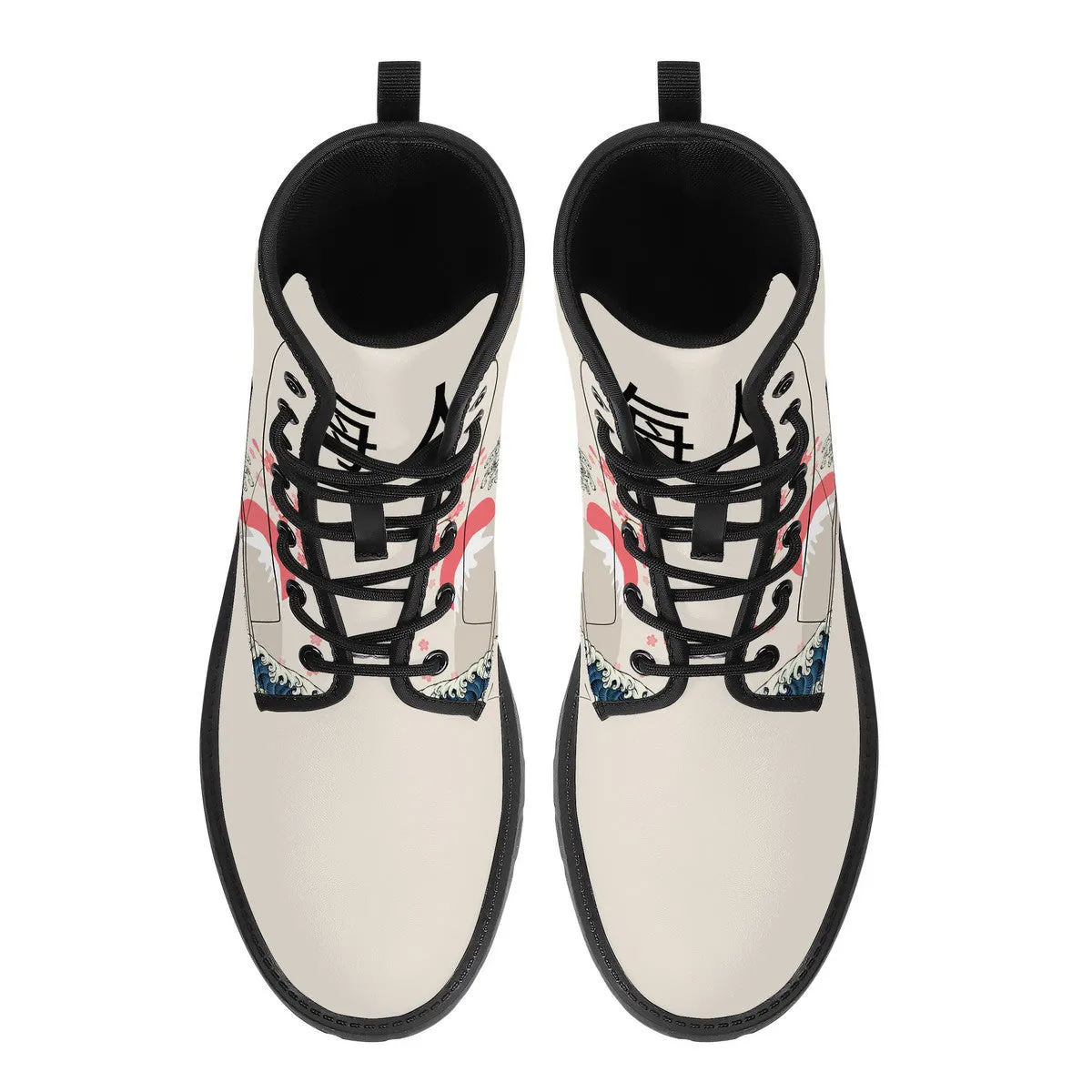 The Great Wave and Sakura Vegan Leather Boots