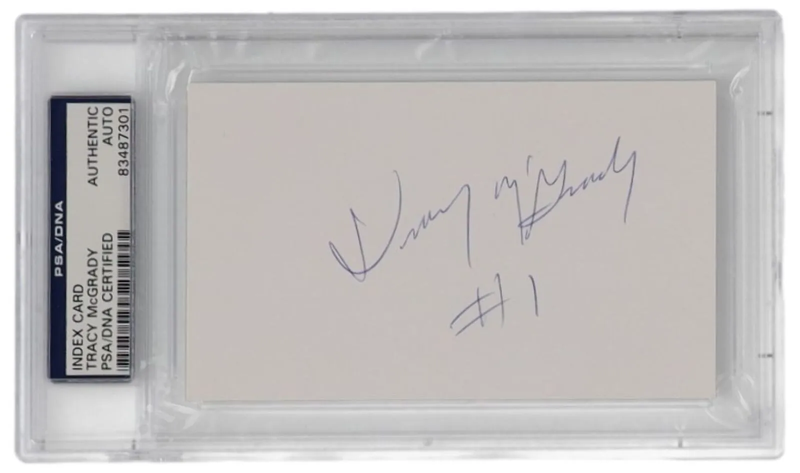 Tracy McGrady Houston Rockets RARE EARLY Signed Slabbed Index Card PSA/DNA