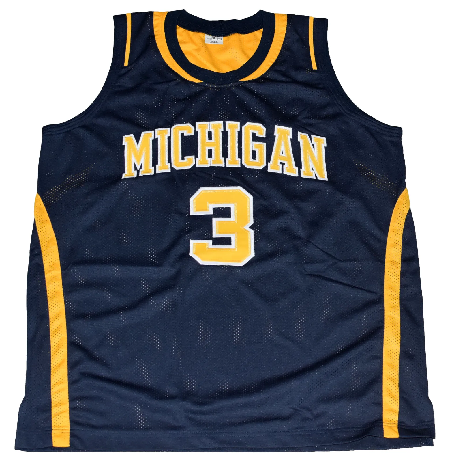 TREY BURKE AUTOGRAPHED MICHIGAN WOLVERINES #3 NAVY BASKETBALL JERSEY GTSM