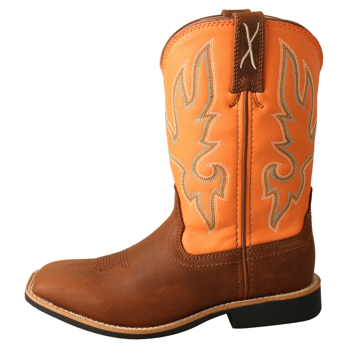 Twisted X Kid's Top Hand Boot-Tan and Orange