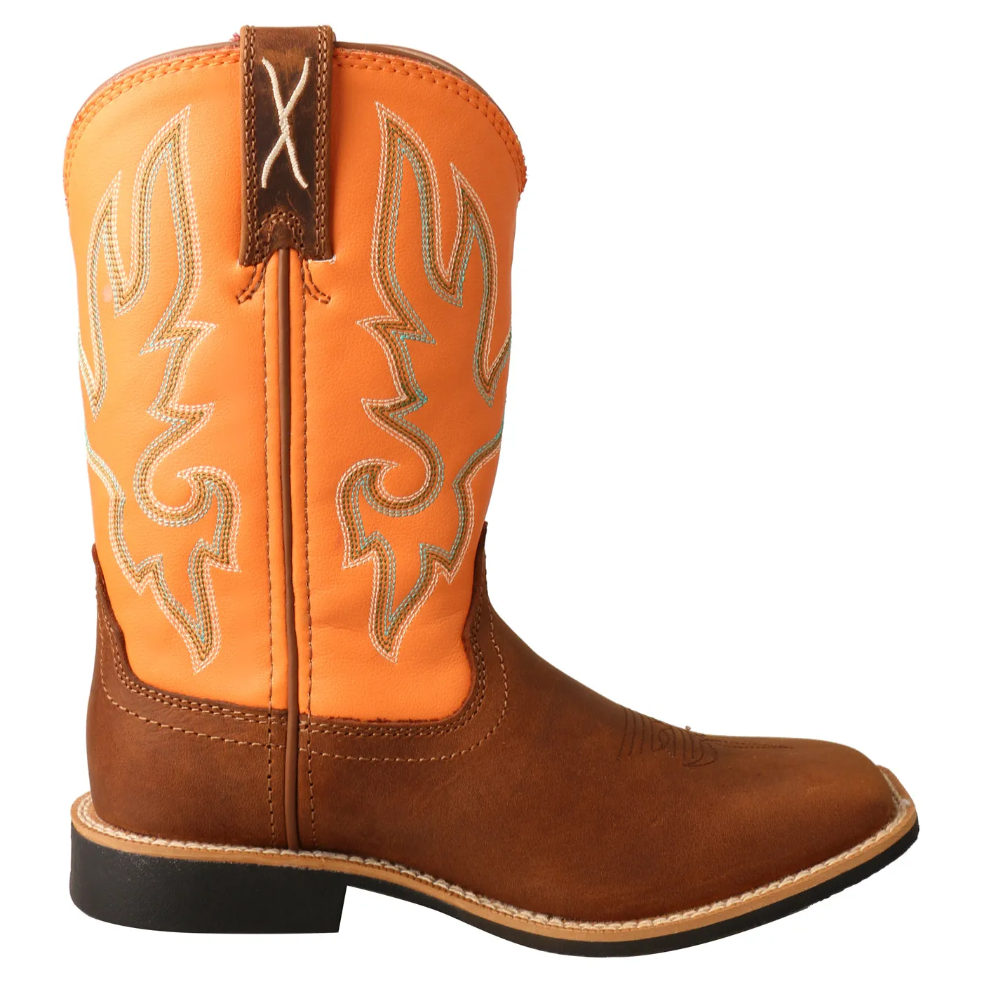 Twisted X Kid's Top Hand Boot-Tan and Orange