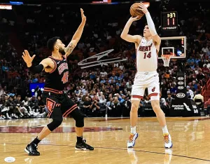 Tyler Herro Signed 16x20 Miami Heat Basketball Photo JSA