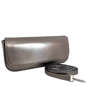 Unisa Zdreamin Grey Pewter Leather Clutch Bag