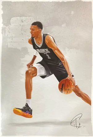 Victor Wembanyama 13x19 San Antonio Spurs Lithograph Signed by Tony Santiago