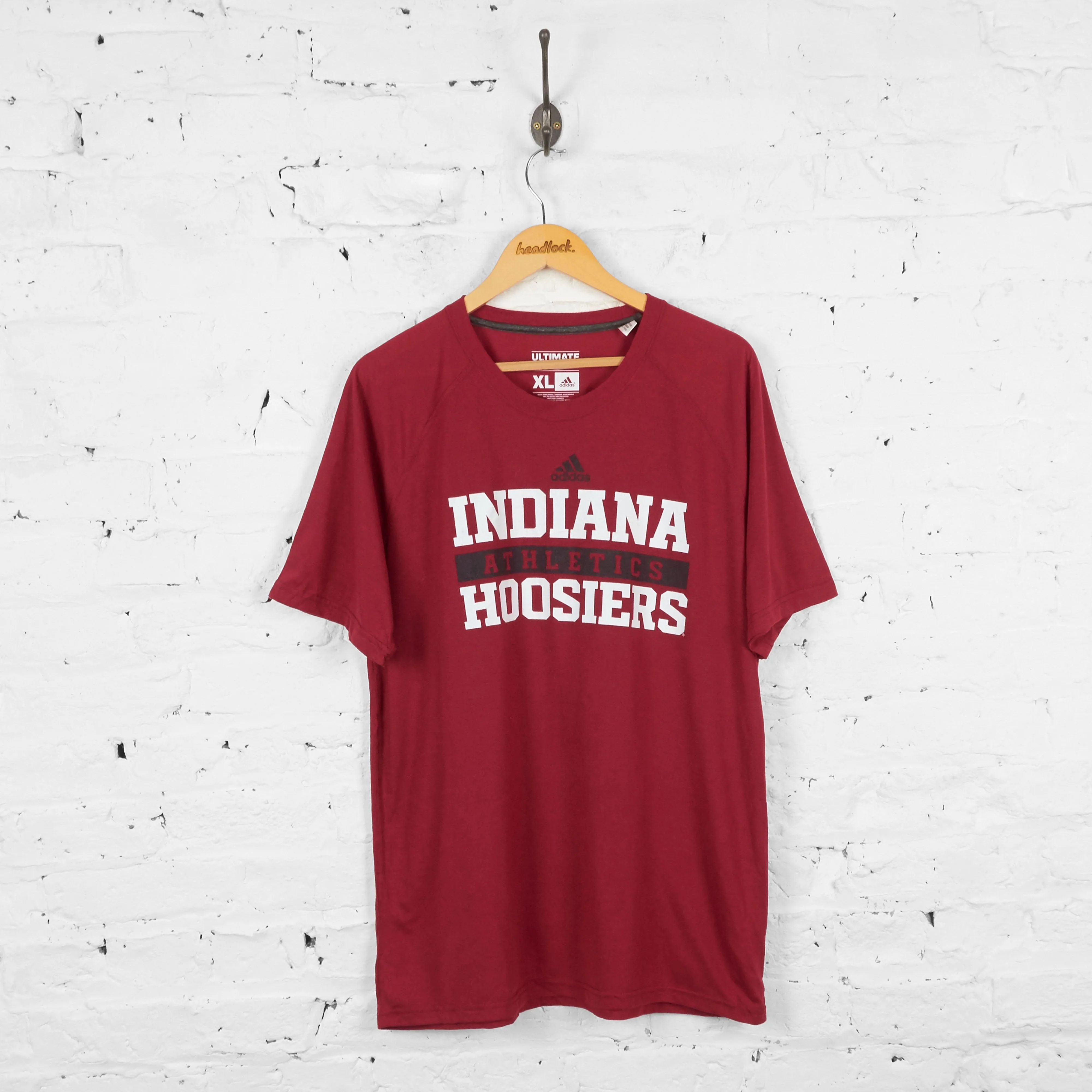 Vintage Adidas Indiana Hoosiers Basketball T-shirt - Red - XL