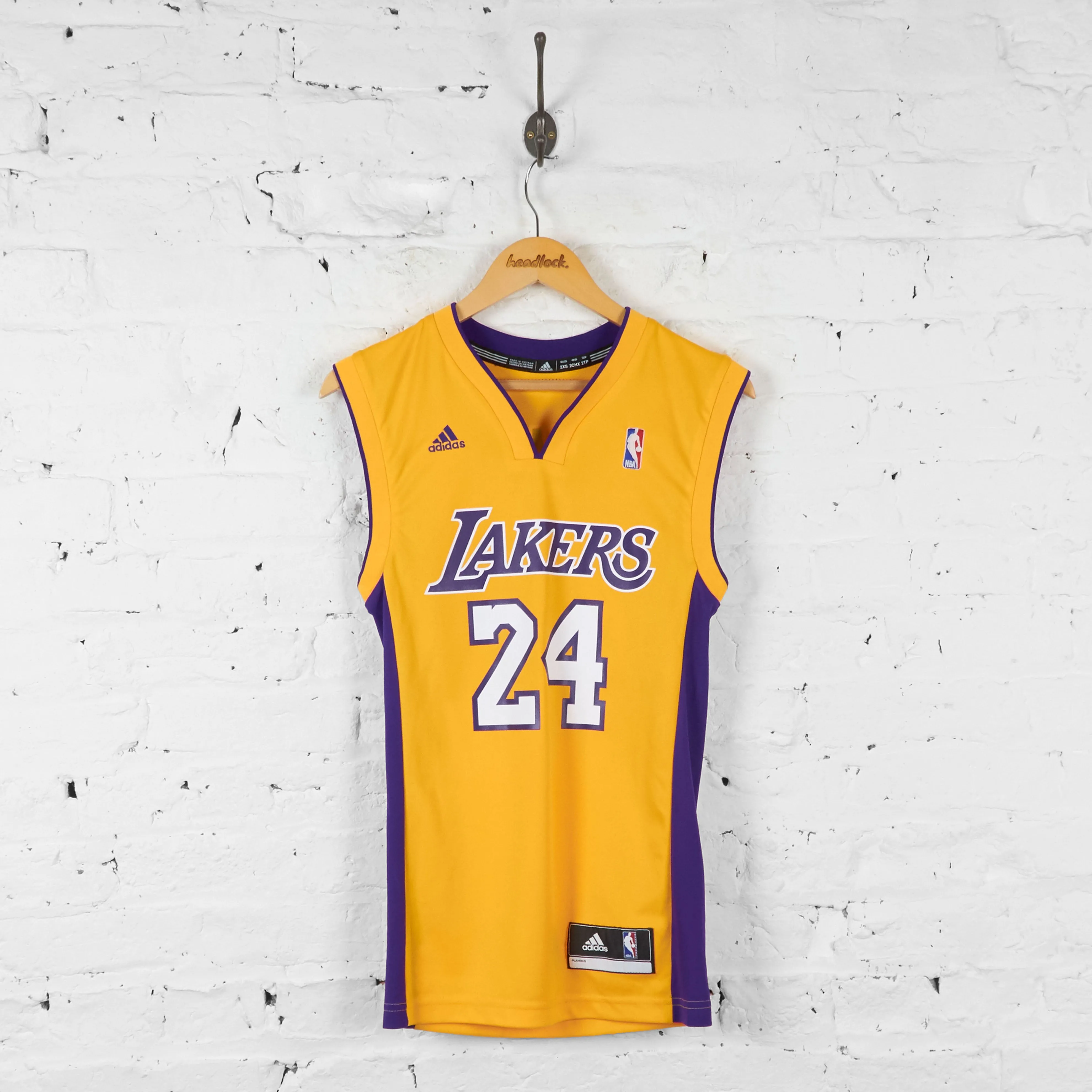 Vintage Adidas Lakers NBA Jersey - Yellow - XXS