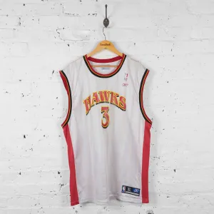 Vintage Atalanta Hawks Reebok NBA Jersey - White - L