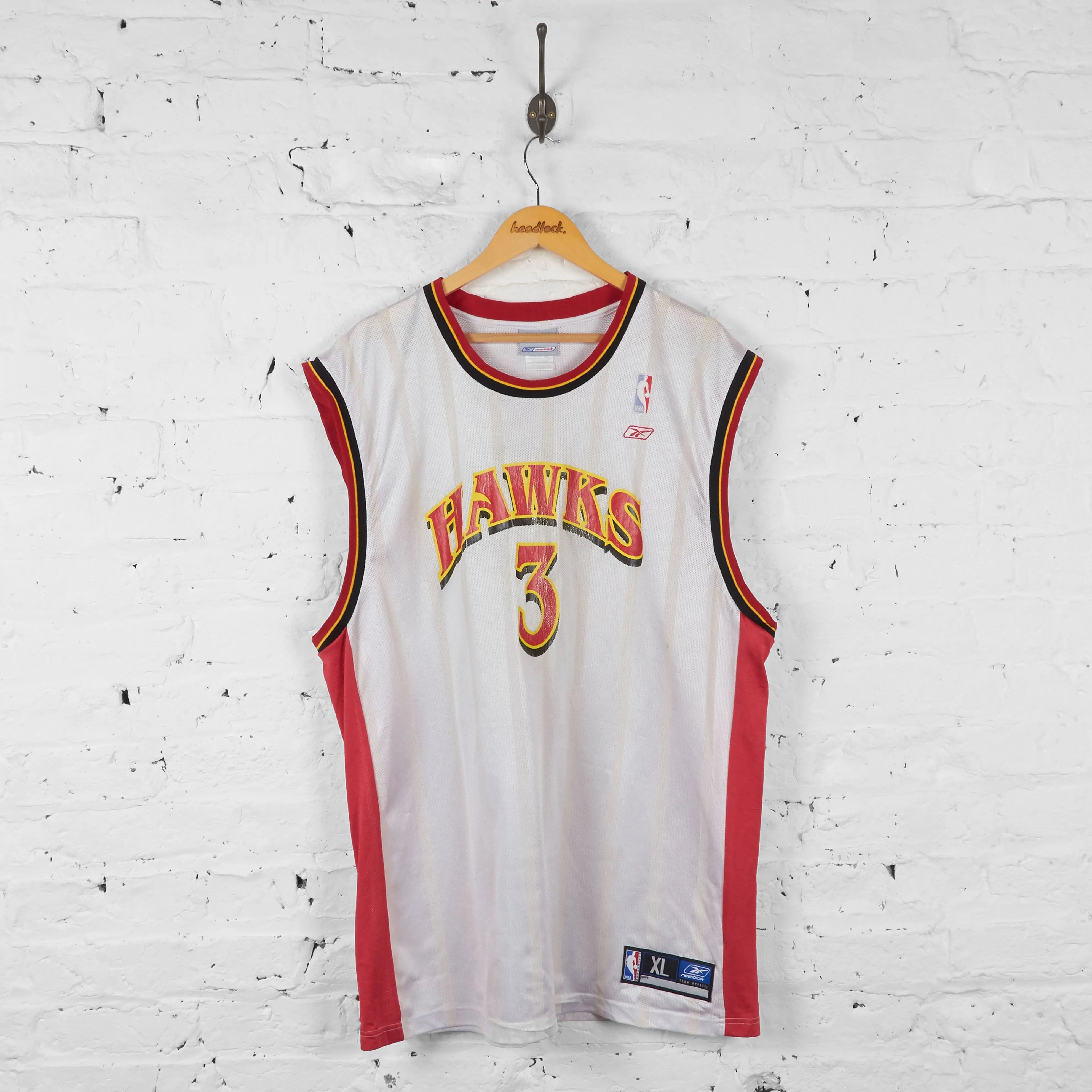 Vintage Atalanta Hawks Reebok NBA Jersey - White - L