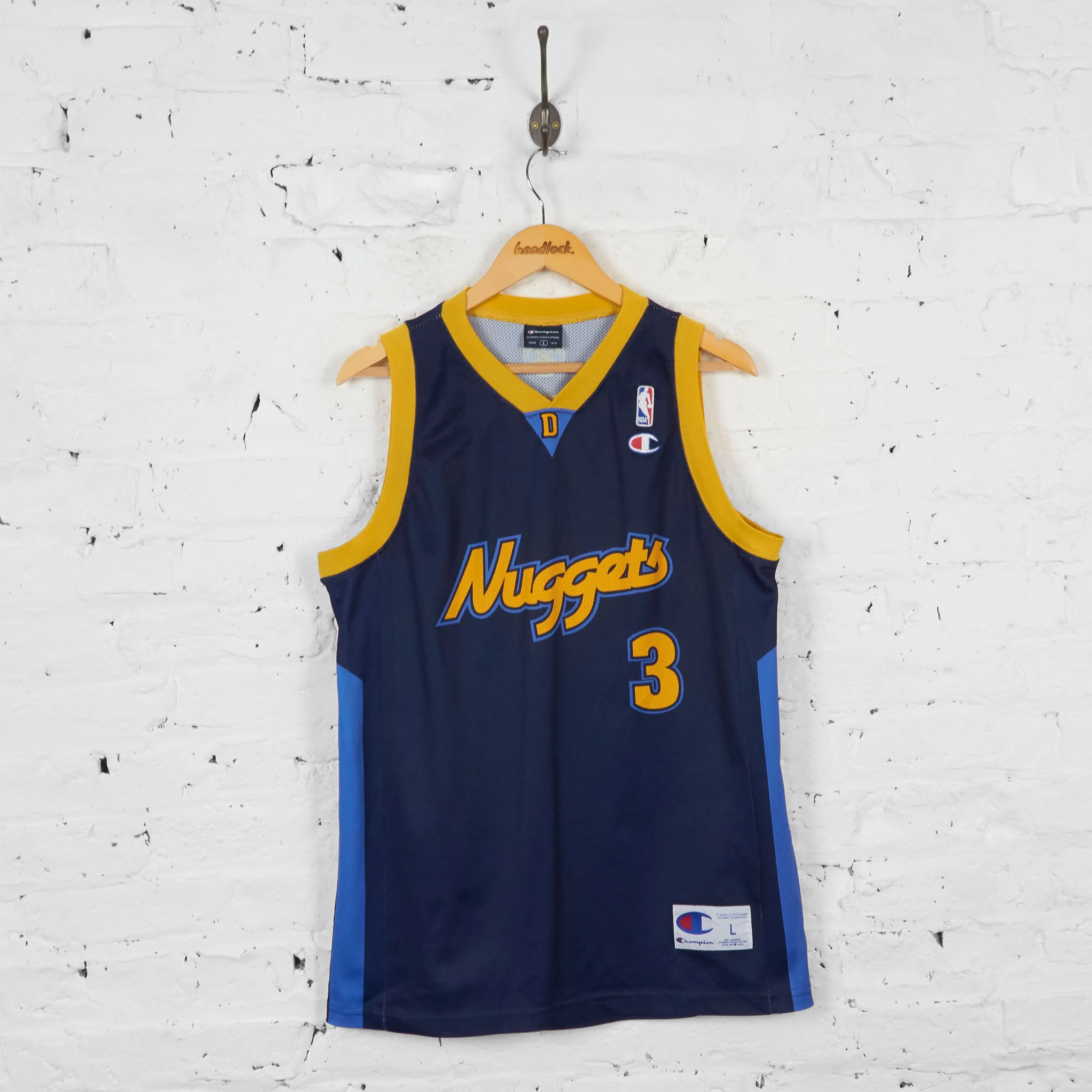 Vintage Champion Denver Nuggets NBA Jersey - Navy - L