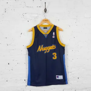 Vintage Champion Denver Nuggets NBA Jersey - Navy - L