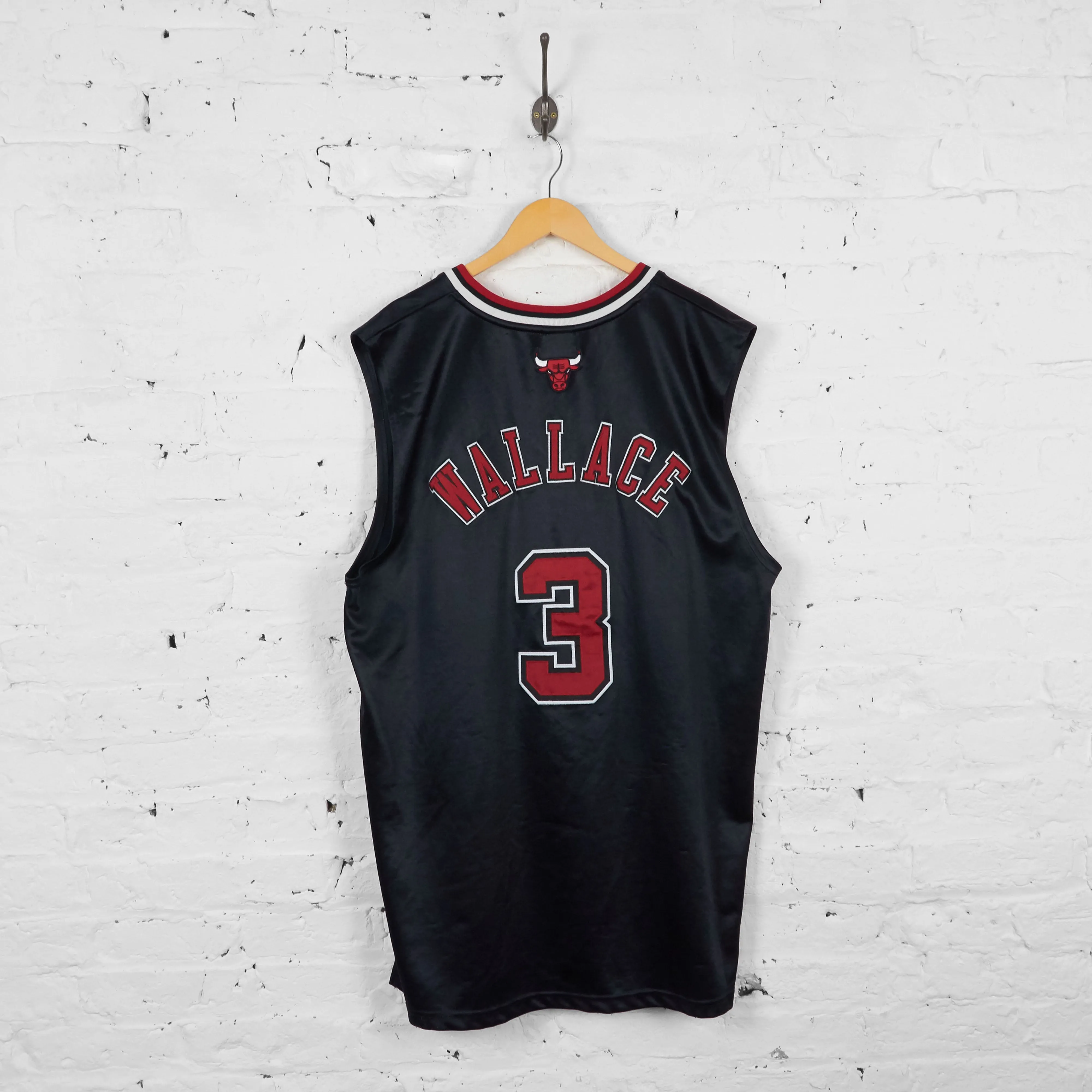 Vintage Reebok Chicago Bulls Wallace Player Jersey - Black - XL