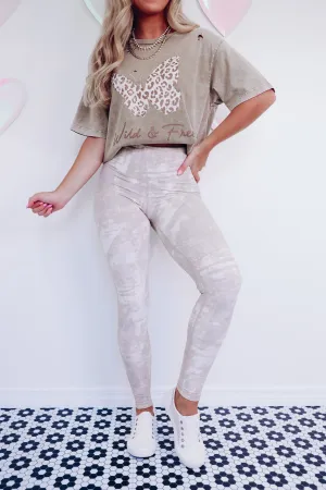 Warming Up Leggings - Khaki/Multi