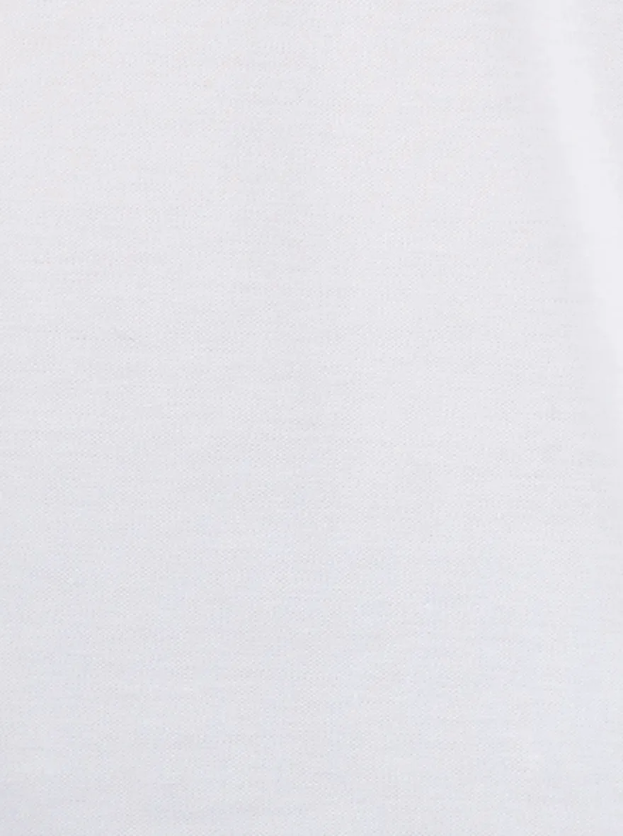 White Solid Slim Fit Polo T-Shirt | Greenfibre