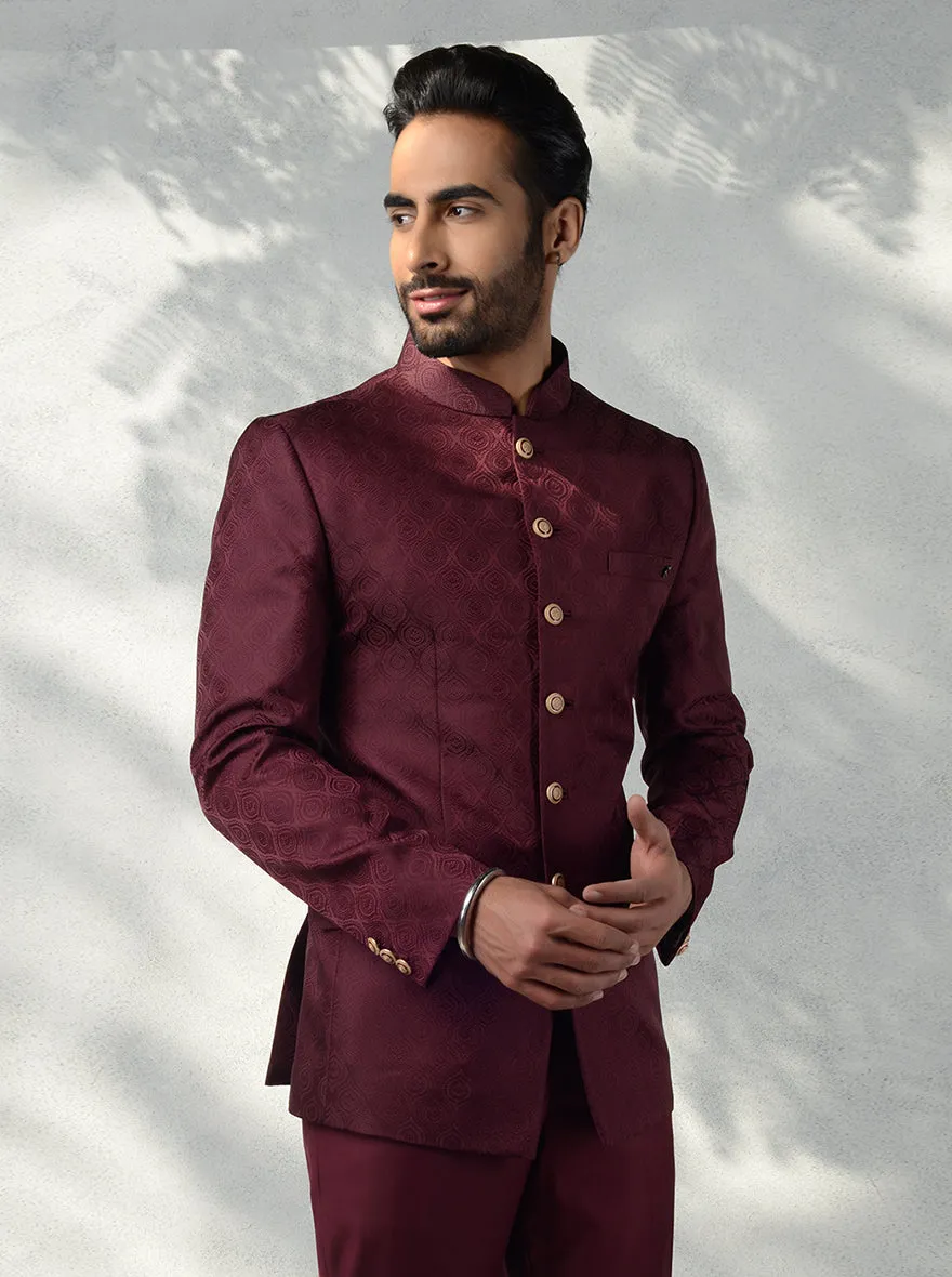 Wine Jodhpuri Suit | JadeBlue
