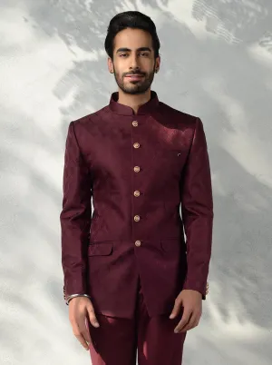 Wine Jodhpuri Suit | JadeBlue