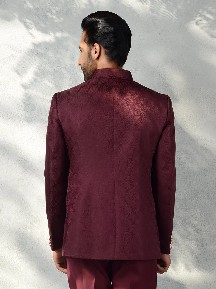Wine Jodhpuri Suit | JadeBlue