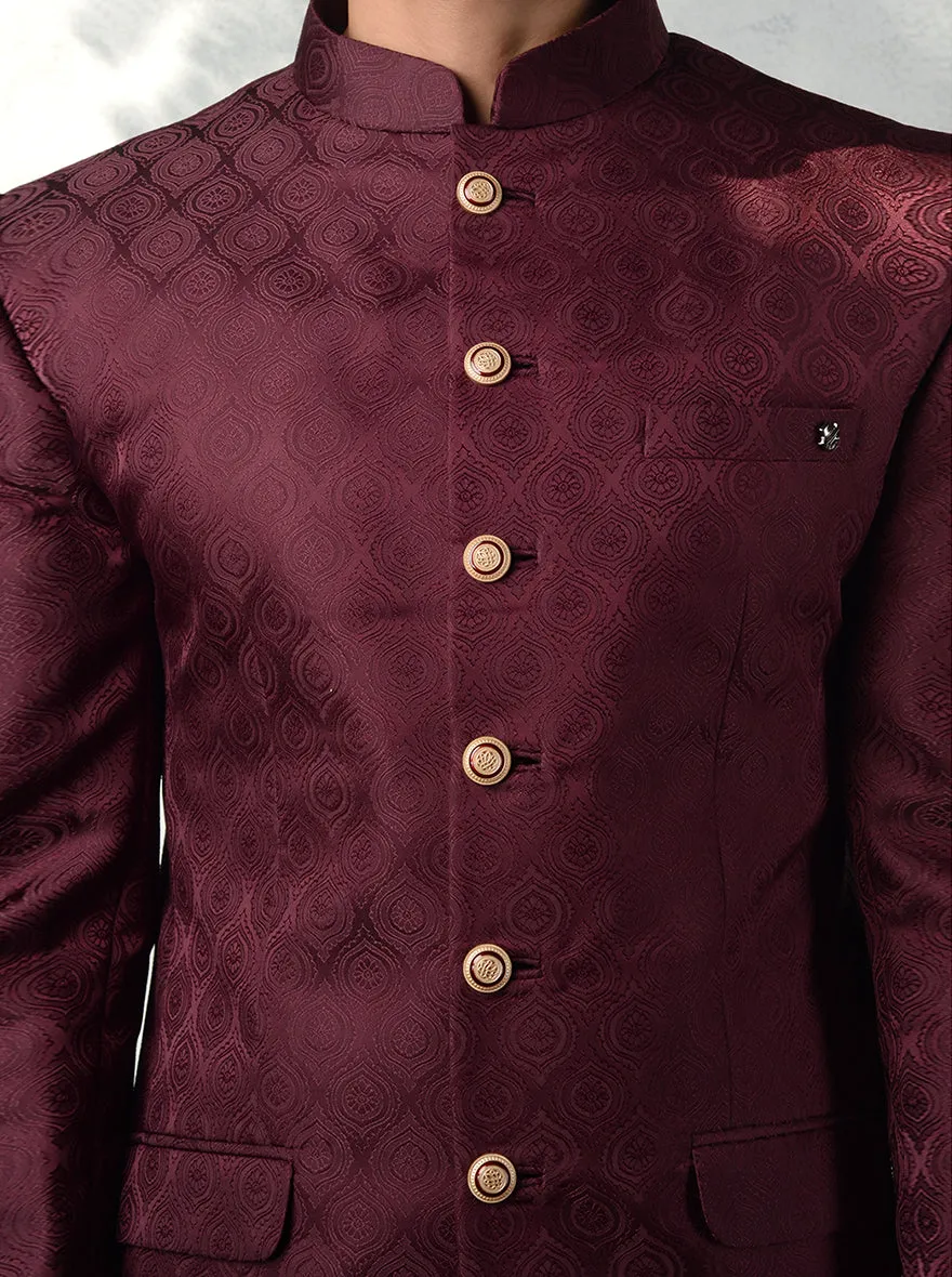 Wine Jodhpuri Suit | JadeBlue