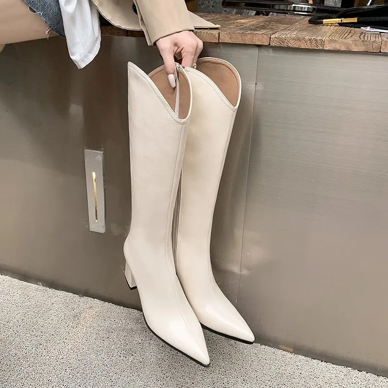 Women natural leather Horse oil leather full leather modern boots