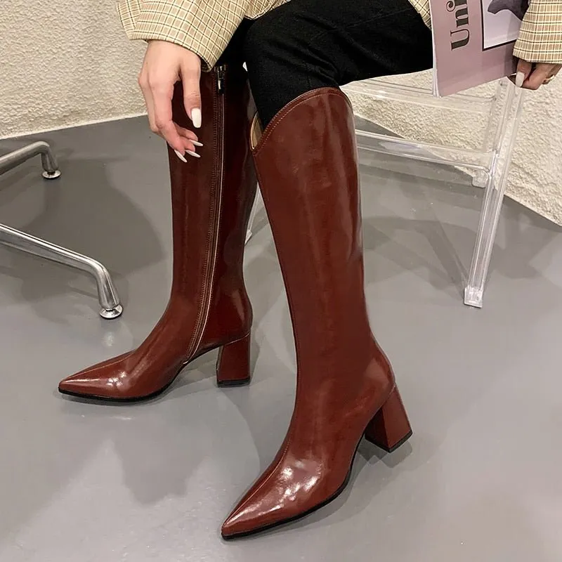 Women natural leather Horse oil leather full leather modern boots