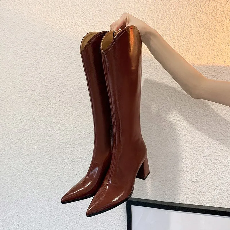 Women natural leather Horse oil leather full leather modern boots