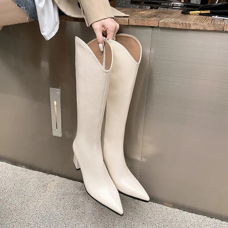 Women natural leather Horse oil leather full leather modern boots