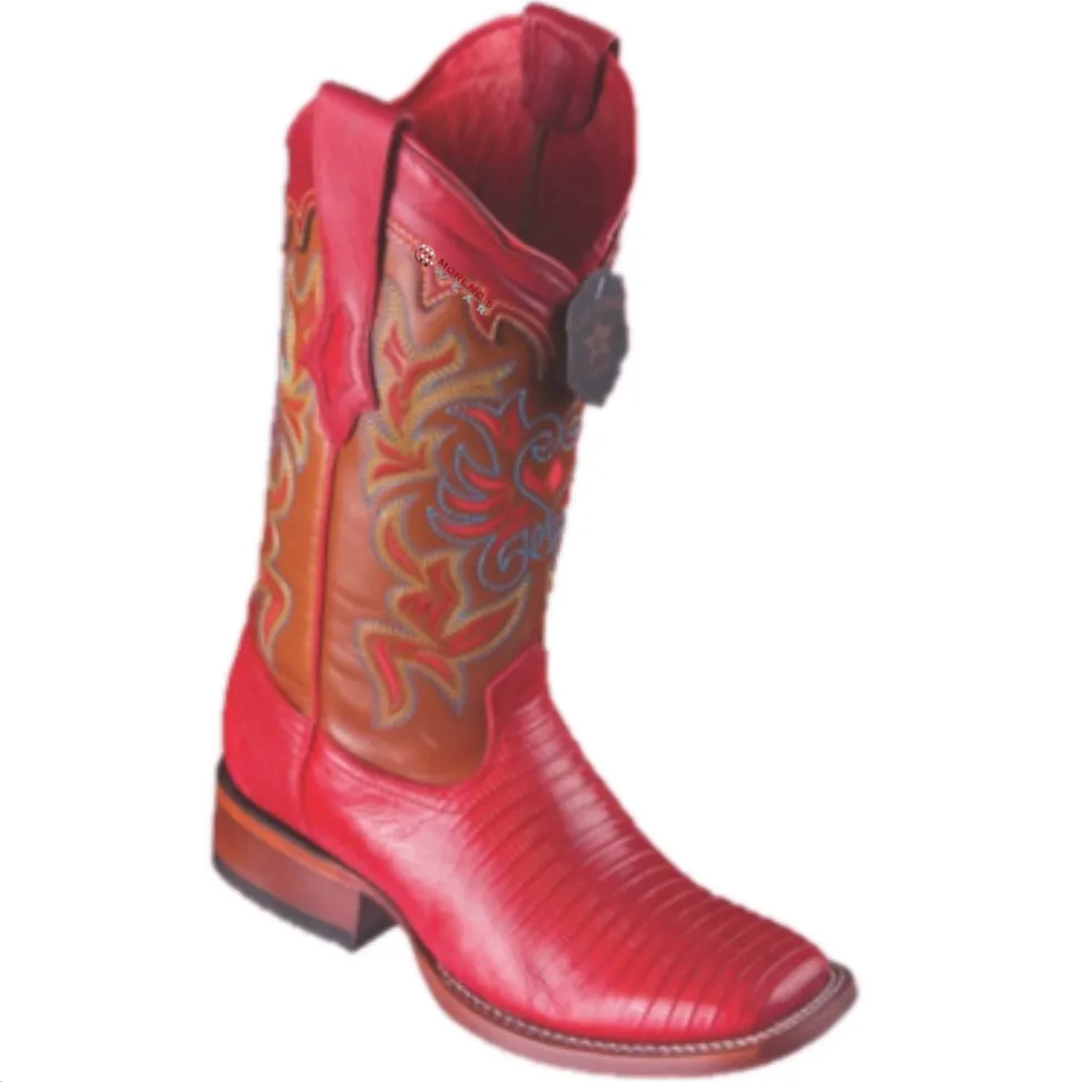 Women’s Los Altos Teju Lizard Boots Wide Square Toe