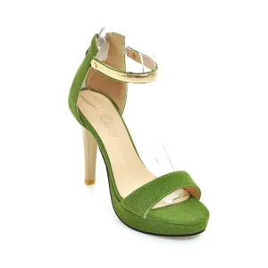 Women's Metal Sequins Back Zipper High Heel Platform Sandals
