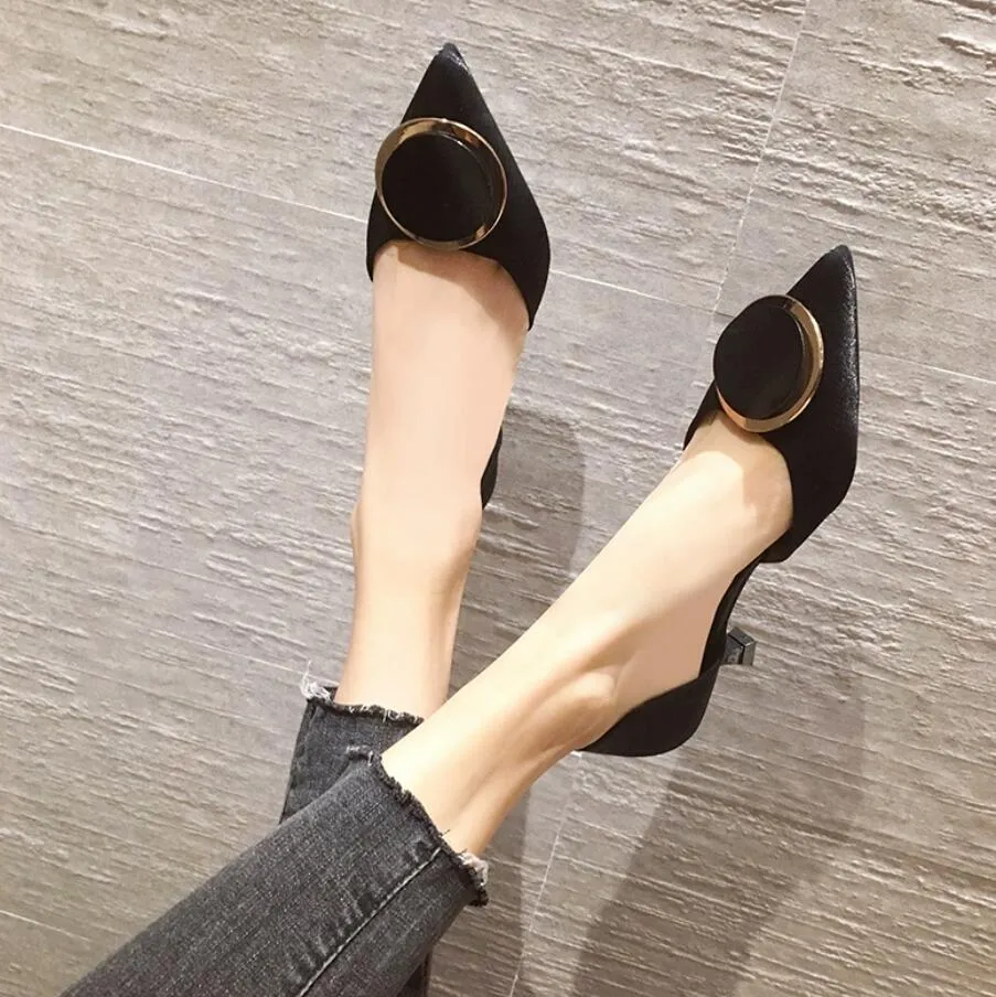 Women's Petite Size 1 Silk Satin Mid Heel Shoes MS190