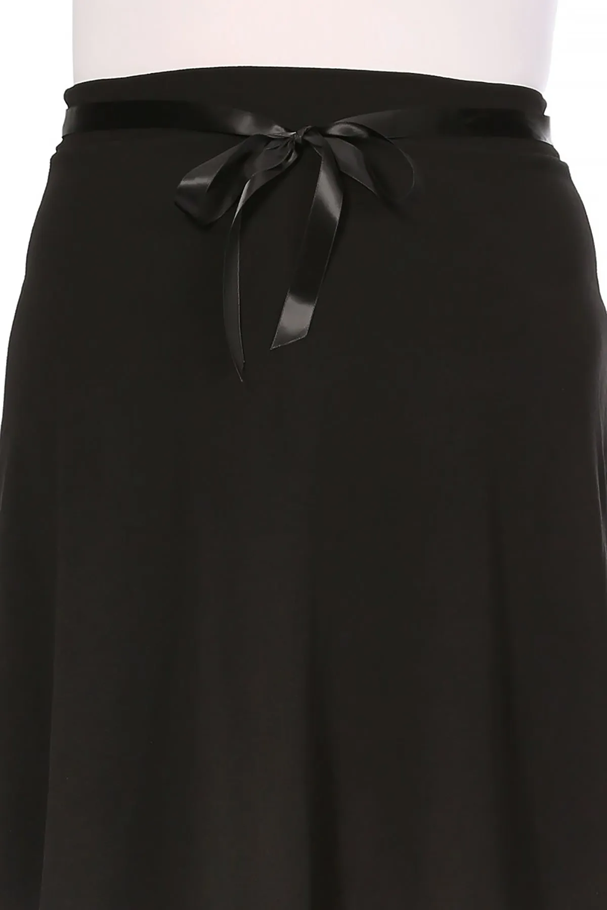 Women's Plus Size Casual High Waist Bow Tie Belted A Line Midi Knee Length Skirts