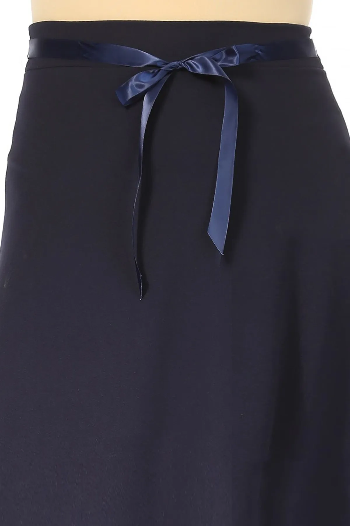 Women's Plus Size Casual High Waist Bow Tie Belted A Line Midi Knee Length Skirts