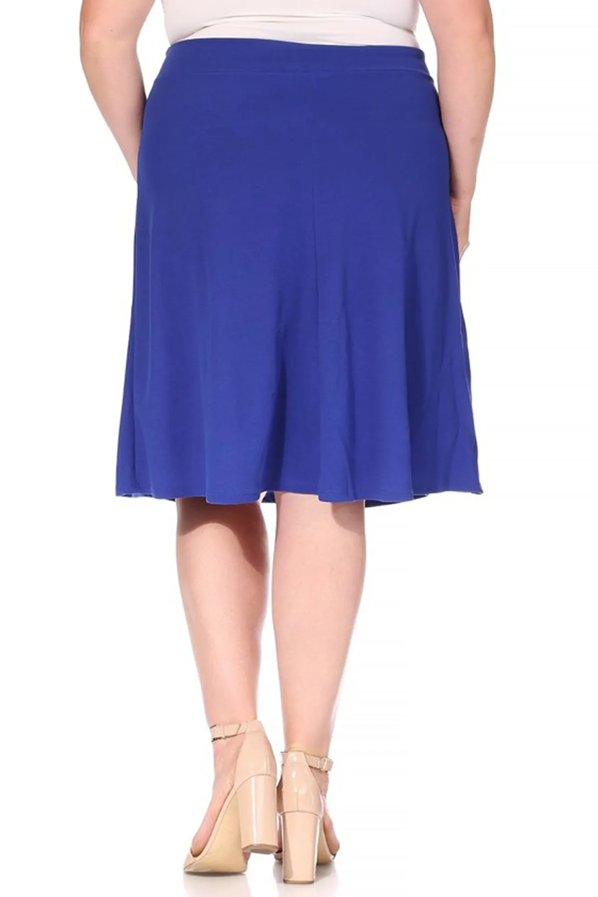 Women's Plus Size Casual High Waist Bow Tie Belted A Line Midi Knee Length Skirts