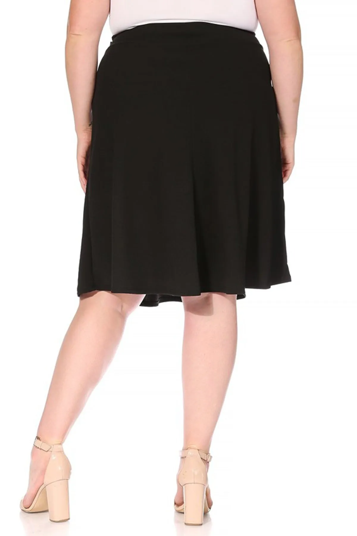 Women's Plus Size Casual High Waist Bow Tie Belted A Line Midi Knee Length Skirts