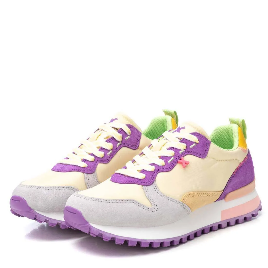 XTI Lemon & Grey Mix Retro Sneakers