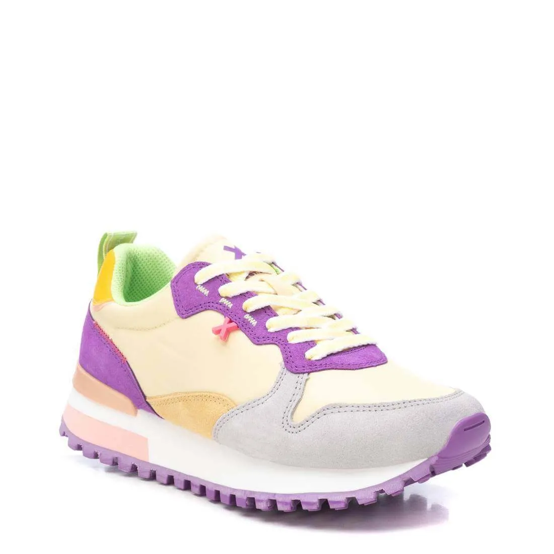 XTI Lemon & Grey Mix Retro Sneakers