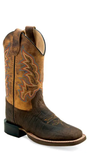YOUTH (3.5-7) DARK BROWN BULLHIDE SQ TOE BOOT