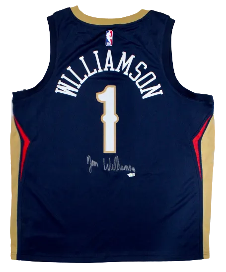 Zion Williamson New Orleans Pelicans Signed Navy Nike Swingman Jersey FANATICS